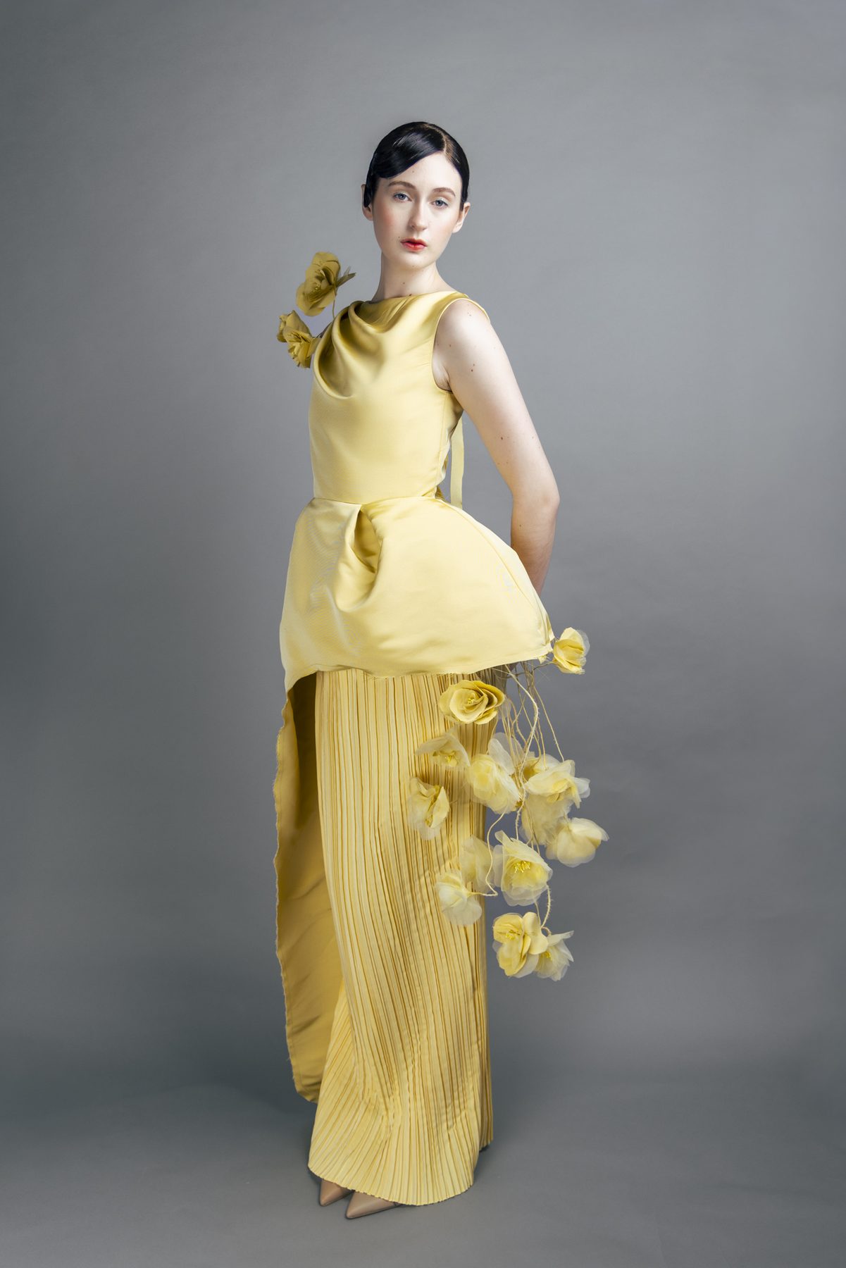 Yellow gown, full length